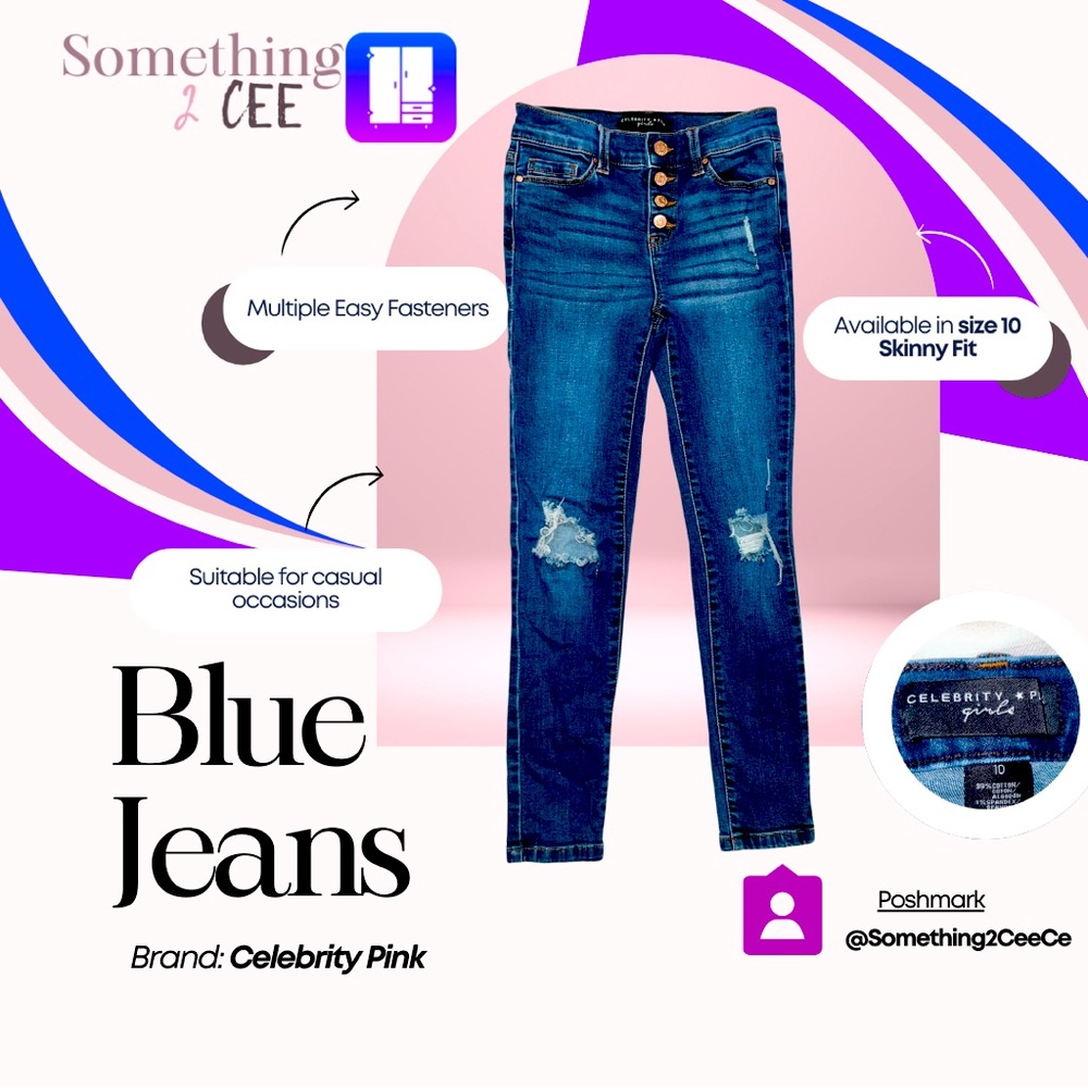Celebrity Pink Ripped Jeans 
Size Child 10